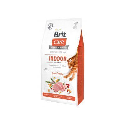 Brit Care Cat GF Indoor Anti-stress Корм для дорослих домашніх котів гіпоалергенний КУРКА, 7кг
