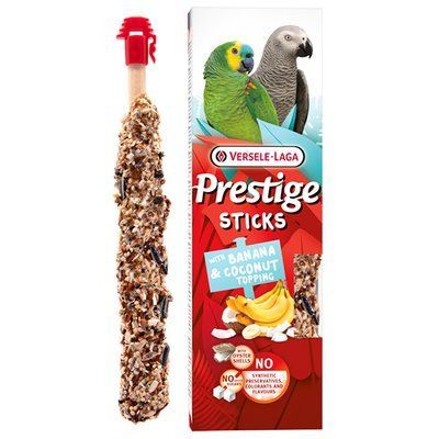 Versele-Laga Prestige Sticks Parrots БАНАН І КОКОС ласощі для середніх і великих папуг 2х70г, 140г