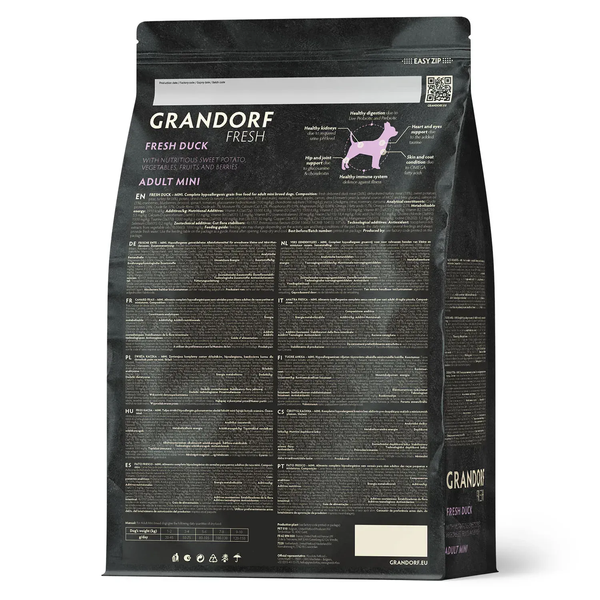 Grandorf FRESH DUCK & SWEET POTATO ADULT DOG MINI - Сухий корм для дорослих собак малих порід з качкою та бататом