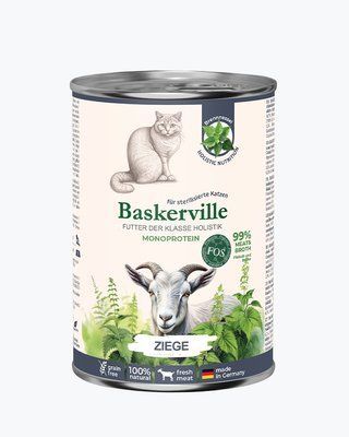 Baskerville FOS Sterlised Monoprotein Ziege Вологий корм для стерилізованих котів коза з кропивою, 400г