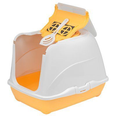 Moderna Flip Cat Jumbo закритий туалет з відкидною кришкою для котів, 58х45х42см, 58х45х42см, абрикосовий