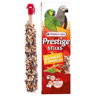 Versele-Laga Prestige Sticks Parrots ОВОЧІ ТА КУЛЬБАБА ласощі для середніх і великих папуг 2х70г, 140г