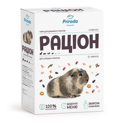 Корм Природа Раціон для середніх гризунів 1,5 кг, 1,5кг