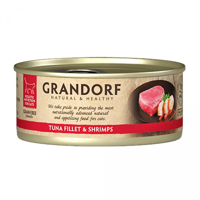 Grandorf (Грандорф) консерва для кішок ФІЛЕ ТУНЦЯ з КРЕВЕТКАМИ, 70г, 70г