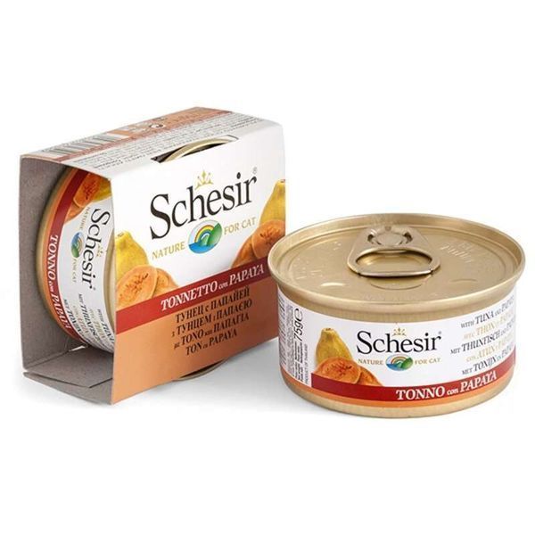 Schesir Tuna Papaya Schesir Tuna with Papaya консерви для котів тунець з папайєю, в желе, банка 75 г, 75г