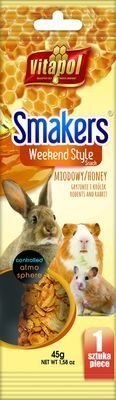 Колба Vitapol Smakers Weekend Style для гризунів, медовий, 45 г, 1 шт, 45 г