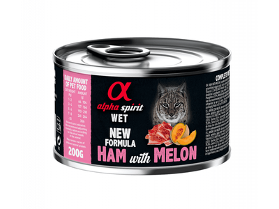 Alpha Spirit Wet Ham with Melon повнораціонний вологий корм для котів ШИНКА і ДИНЯ, 200г, 200г