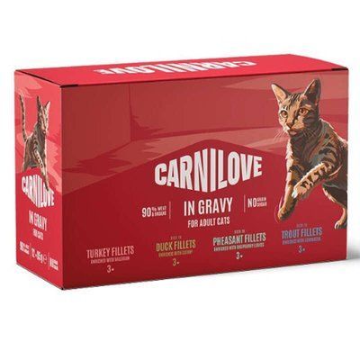 Carnilove Gravy Multipack вологий корм для котів, філе в соусі, 4 смаки, 12x85 г