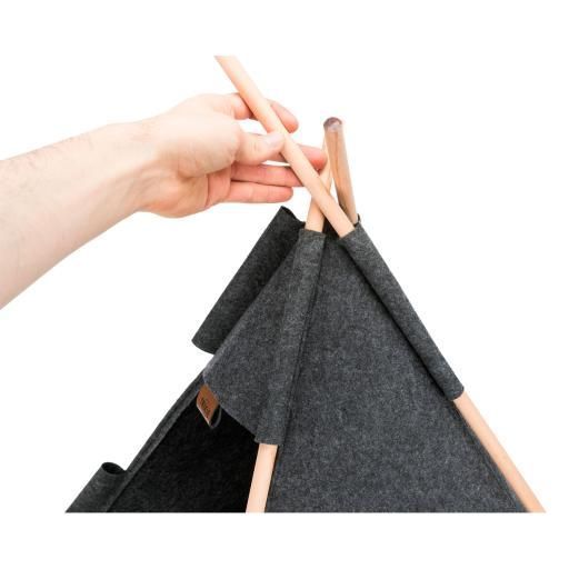 Лежак-вігвам Trixie "Tipi" (фетр), 55х65х55см,антрацит, 55х65х55 см