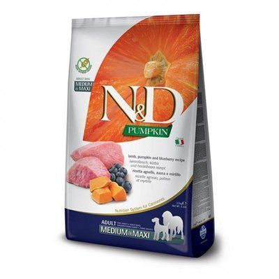 Farmina N&D Grain Free Pumpkin Lamb & Blueberry Adult Medium & Maxi корм для собак ЯГНЯ, 2,5кг