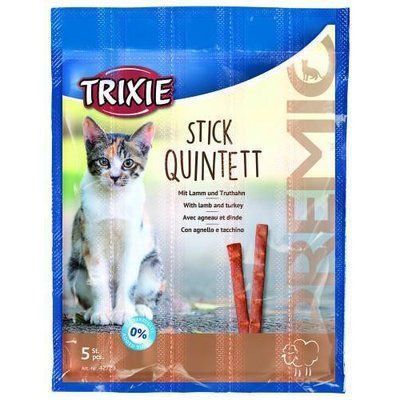 Trixie (Тріксі) QUINTETT STICKS (ПАЛИЧКИ ЯГНЯ І ІНДИЧКА) ласощі для котів, 5шт.*5г, 25г