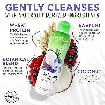 Tropiclean AWAPUHI & COCONUT PET ( Імбир та кокос) шампунь для білої шерсті собак та котів, 355мл