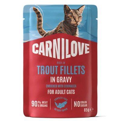 Carnilove Gravy Trout with Echinacea вологий корм для котів, філе у соусі ФОРЕЛЬ та ЕХІНАЦЕЯ, 85г