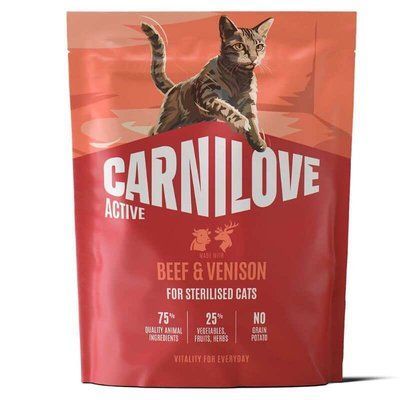 Carnilove Active Sterilised Beef & Venison сухой беззерновой корм для стерилизованных кошек ГОВЯДИНА и ОЛЕНИНА, 400г