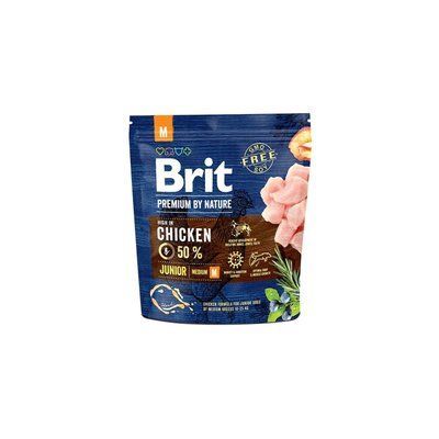 Brit Premium Junior Medium М Chicken корм для цуценят та молодих собак середніх порід КУРКА, 1кг