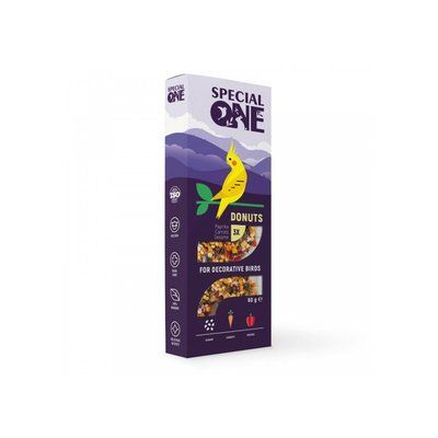 Ласощі Special One Пончики для декоративних птахів паприка морква кунжут 60 г, 60г