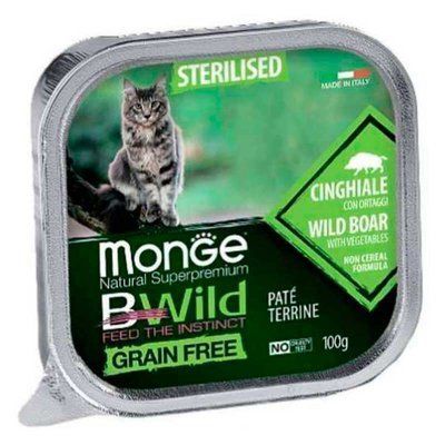 Monge Cat Wet Bwild Grain Free Sterilised кабан з овочами, аллютрей, 100г, 100г