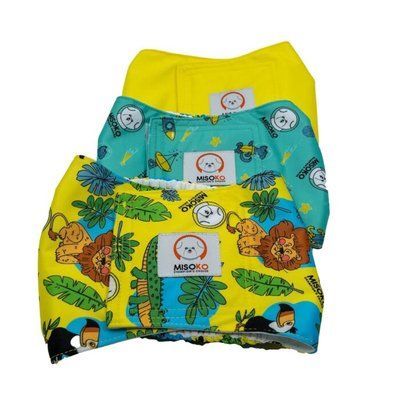 MISOKO&CO Набір багаторазових підгузків для кобелів, Hollidays, S (28,5-37 см)
