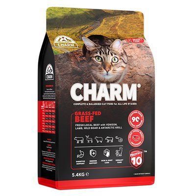 Charm Grass-Fed Beef ЧАРМ БИЧКИ ВІДГОДОВАНІ НА ТРАВІ сухий беззерновий холістик корм для котів, 5,4 кг