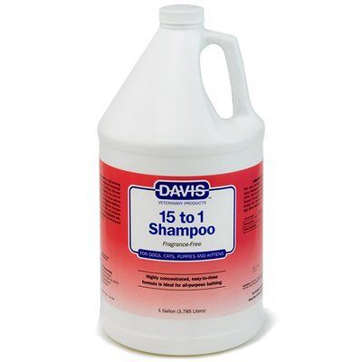 Davis 15 to 1 Fragrance-Free ДЕВІС 15:1 шампунь без запаху для собак і котів, концентрат, 3,8 л, 3,8л