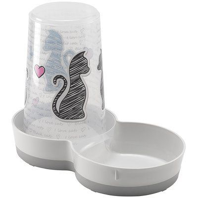 Moderna Tasty Cats in Love МОДЕРНА ЗАКОХАНІ КОТИ автоматична годівниця поїлка для котів і собак,1.5л, 1,5 л