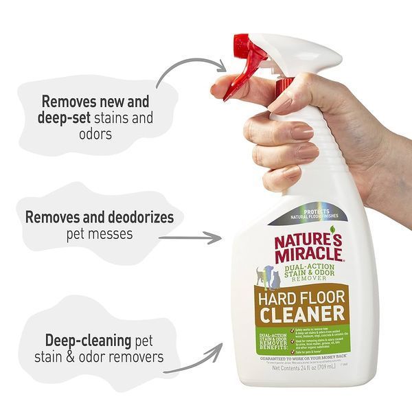Nature's Miracle Hard Floor Cleaner Dual Action Remover для усунення плям і запахів для підлоги, 709 мл