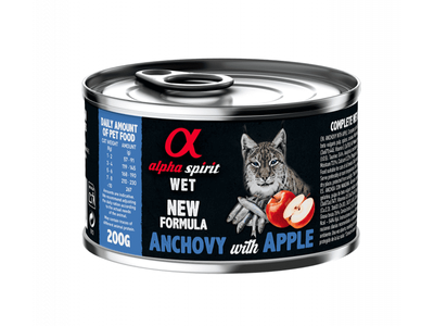 Alpha Spirit Wet Anchovy With Red Apple повнораціонний вологий корм для котів АНЧОУС та ЯБЛУКА, 200г, 200г