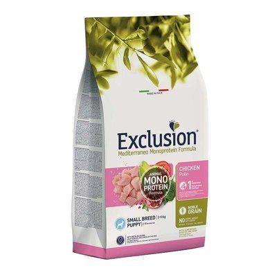 Exclusion Puppy Chicken Small Breed сухий монопротеїновий корм для цуценят малих порід, КУРКА, 500г