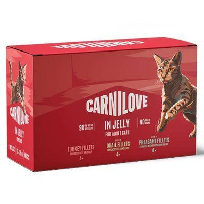 Carnilove Jelly Multipack вологий корм для котів, шматочки в желе, 3 смаки, 12x85 г