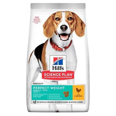 Hill's Science Plan PERFECT WEIGHT MEDIUM корм для підтримки ваги середніх собак з куркою, 2кг, 2кг