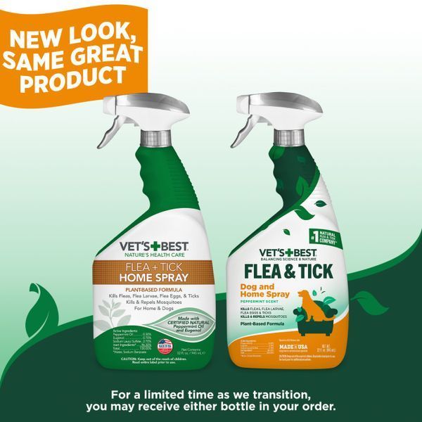 Vets Best FLEA+TICK HOME SPRAY (ВІД БЛІХ ТА КЛІЩІВ) спрей для собак та для будинку, 945 мл, 945 мл