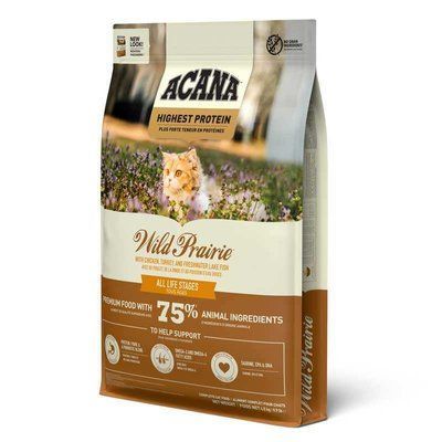 Acana Wild Prairie Cat корм для кошенят та кішок, КУРКА, ІНДИЧКА та РИБА, 4,5 кг
