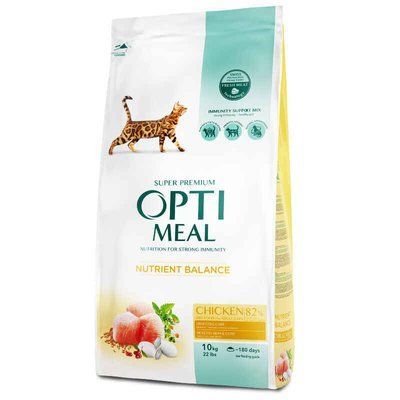 OPTIMEAL сухий корм для дорослих котів з куркою, 10кг
