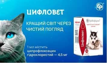 Бровафарма ЦИФЛОВЕТ глазные и ушные капли ( БЕЗ ДЕКСАМЕТАЗОНА) для собак и кошек, 10мл, 10мл
