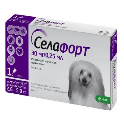 Selafort Селафорт Спот-он краплі для собак, 2,6-5кг