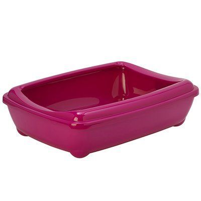 Moderna Arist-O-Tray Jumbo туалет з бортиком для котів, лимонний, 57х43х16см, 57х43х16см, яскраво-рожевий