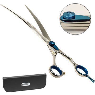 Davis Extreme Edge BLUE Curved ДЕВИС ЕКСТРИМ ЕДЖ изогнутые ножницы для стрижки собак, 10", 25,4 см