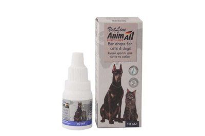AnimAll VetLine Краплі для догляду і за вухами собак і кішок, 10мл, 10мл