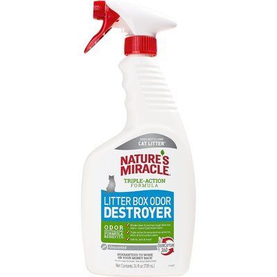 Nature's Miracle Litter Box Odor Destroyer Спрей для усунення запахів котячого туалету, 709 мл, 709 мл
