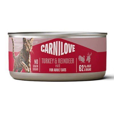 Carnilove Turkey & Reindeer вологий корм для котів, паштет ІНДИЧКА та ПІВНІЧНИЙ ОЛЕНЬ, 100г