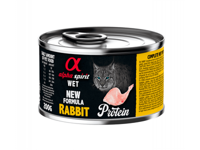 Alpha Spirit Wet Rabbit Protein повнораціонний вологий корм для котів КРОЛИК, 200г, 200г
