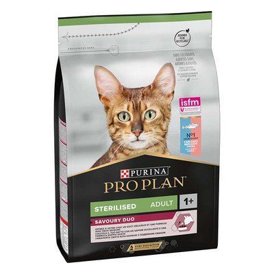 Purina Pro Plan Adult Sterilised Savoury Duo корм для стерилізованих кішок ТРІСКА ТА ФОРЕЛЬ, 10кг