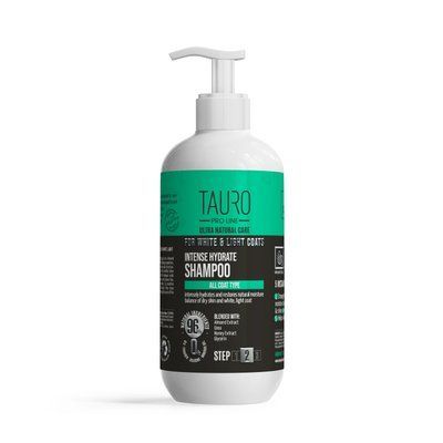 Tauro Pro Line Ultra Natural Care White Інтенсивно зволожувальний шампунь для світлої шерсті, 400 мл
