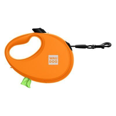 WAUDOG Поводок-рулетка для собак R-leash с контейнером для пакетов, лента, M, до 20кг, 5м