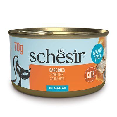 Schesir Grill Sardines ШЕЗІР САРДИНА в соусі натуральні консерви беззерновий корм для котів, банка 70г, 70г