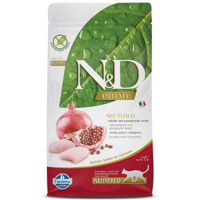 Farmina N&D Grain Free Prime Neutered Adult корм для стерилізованих кішок КУРКА і ГРАНАТ, 10кг