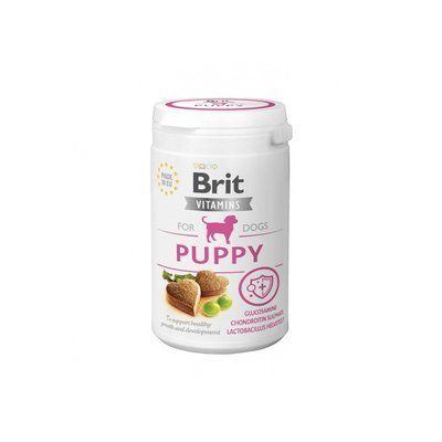 Brit Vitamins Puppy Вітаміни для цуценят для підтримки здорового росту й розвитку з лососем, 150 г (+-400 шт), 150г