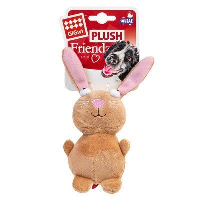GiGwi Plush Іграшка для собак Кролик з пищалкою, плюш, 16см