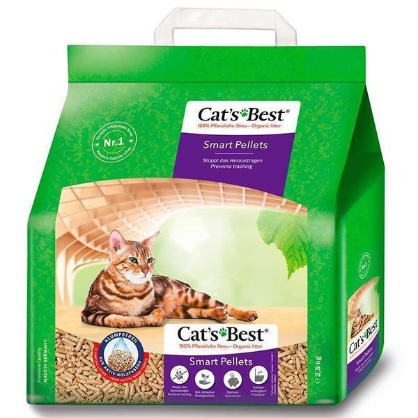 Cats Best SMART PELLETS деревний КОМКУЮЧИЙ наповнювач для кішок (велика гранула), 5 л/ 2,5 кг