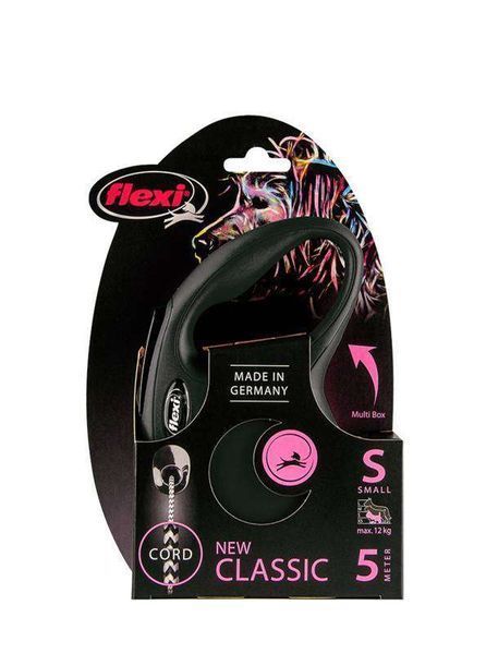 Рулетка FLEXI NEW CLASSIC S 5m/12кг (трос) чорна